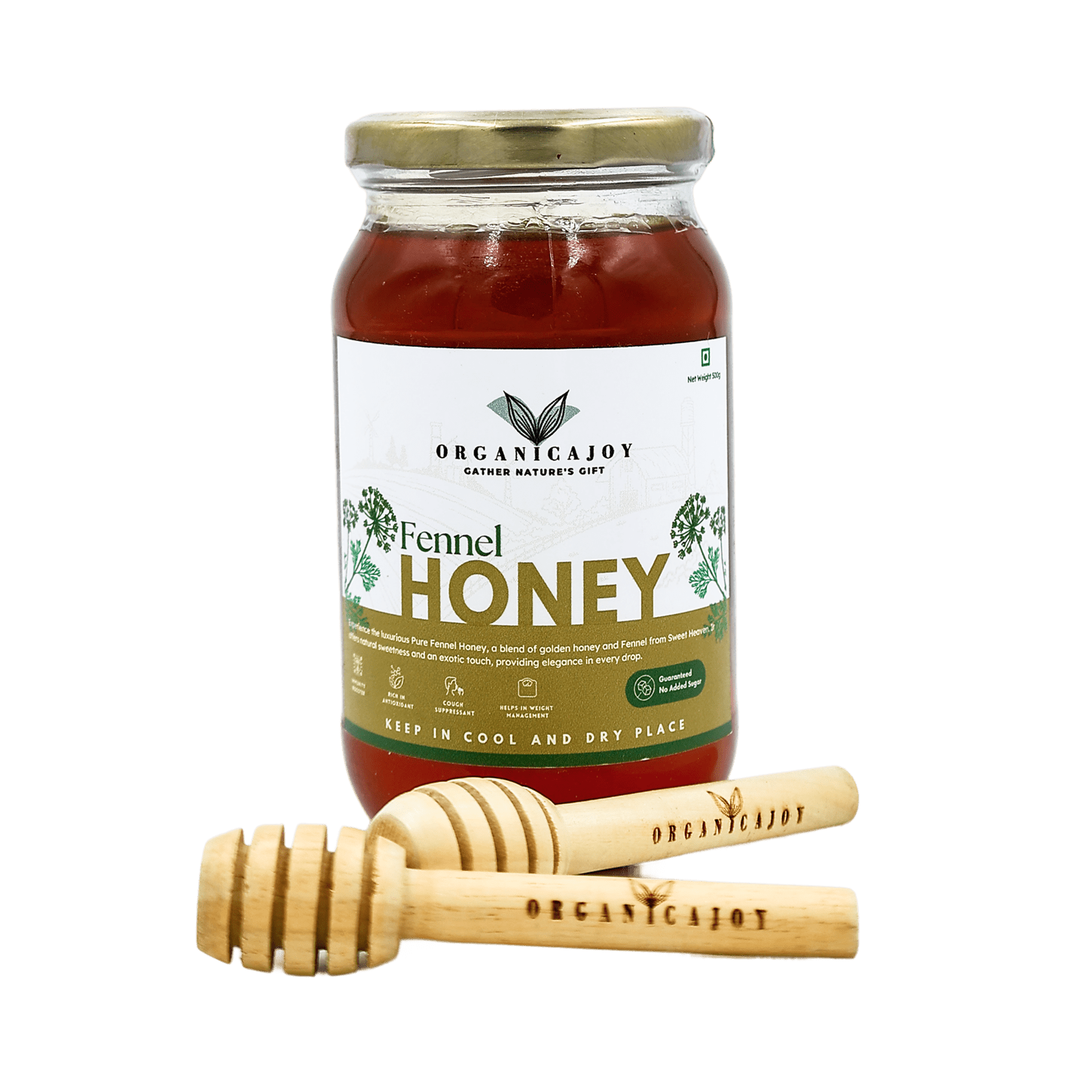 Natural fennel honey texture – pure raw honey from OrganicaJoy