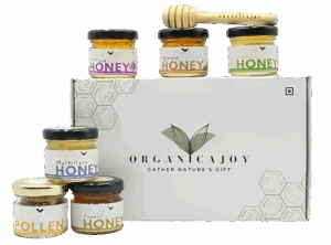 OrganicaJoy organic gift pack of five pure honey jars