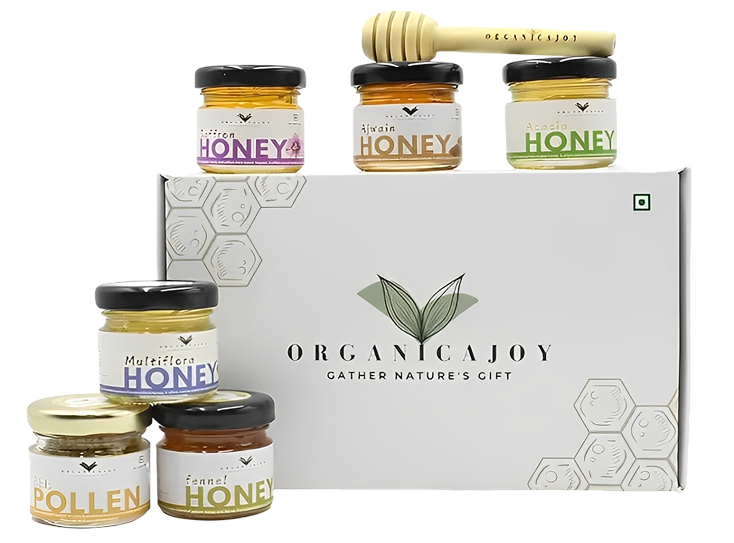 OrganicaJoy organic gift pack of five pure honey jars